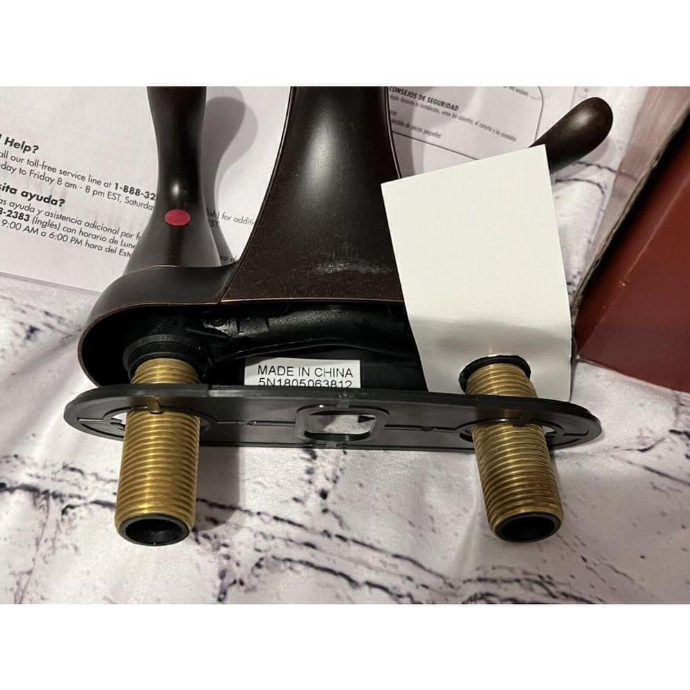 Plum4orce P4B-420ORB 4" Two Handle Bathroom Lav Faucet wpopup Oil Rubbed Bronze - Picture 5 of 7